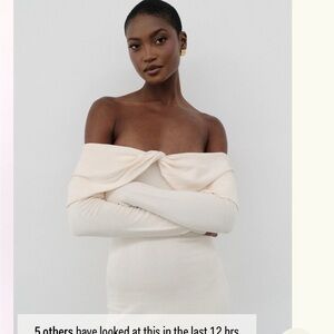 Meshki Odyssey Off Shoulder Knit Maxi Dress - Ivory